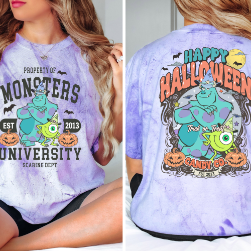 Monsters Inc. Halloween Front and Back Comfort Colors Shirt